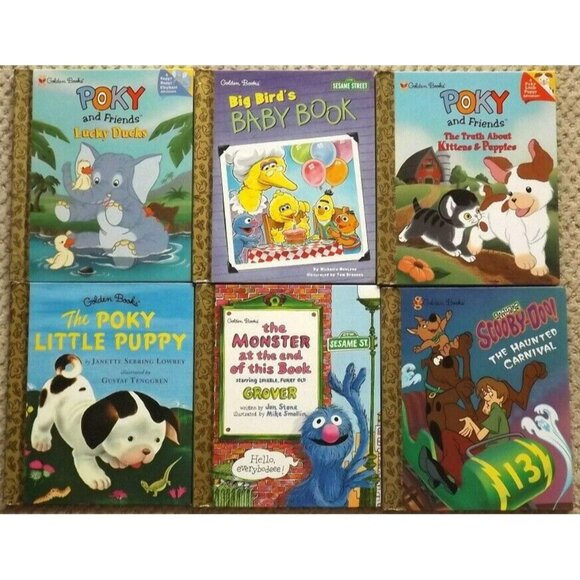 Lot of 8 Children's Little Golden Storybooks Poky Big Bird Scooby JH467 - Picture 1 of 2